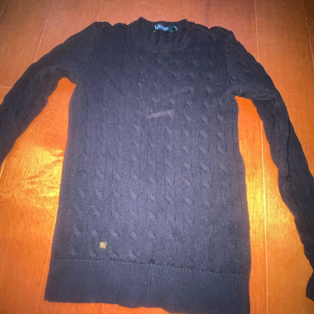 Ralph Lauren Men's Navy Cable Knit Sweater